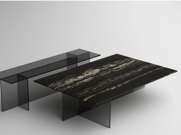 SESTANTE STONE - Coffee table with marble top and glass base by Tonelli Design - view 2